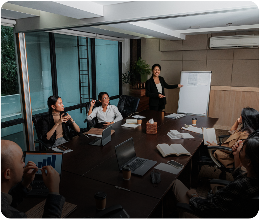 Team in meeting